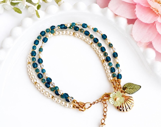 Bracelet triple bleu