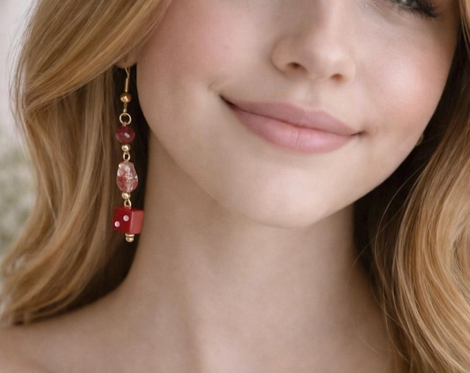 Boucles d oreilles Des Rouge – Bijoux faits main