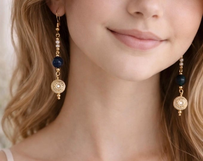 Boucle oreille pierre agate mousse