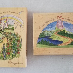 Large Rubber Stamps Rainbows and Balloons