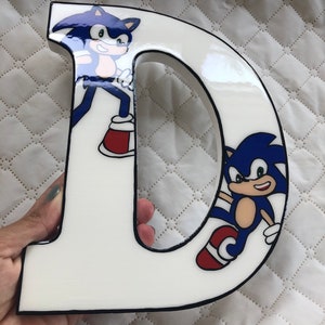 Nursery name letters , nursery wood letters , custom name letters , baby name sign, wooden letters, hand painted letters, sonic theme
