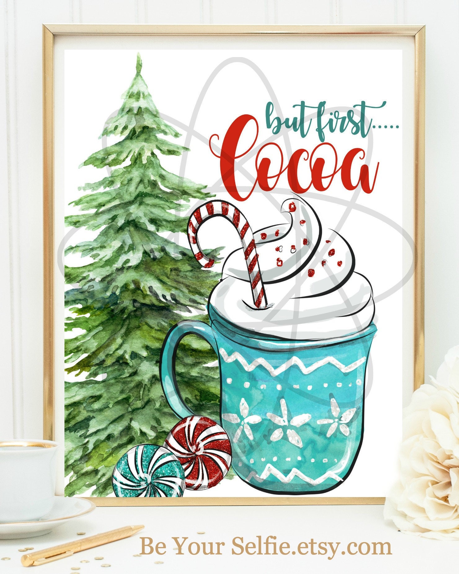Hot Cocoa Sign Printable Hot Chocolate Bar Sign Hot Cocoa Etsy