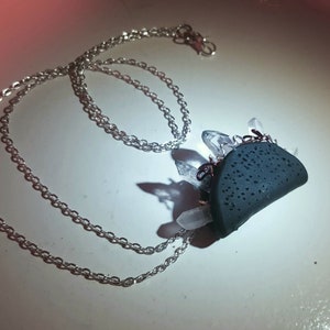 Crystal Taco Black Pendant Quartz Crystal Points