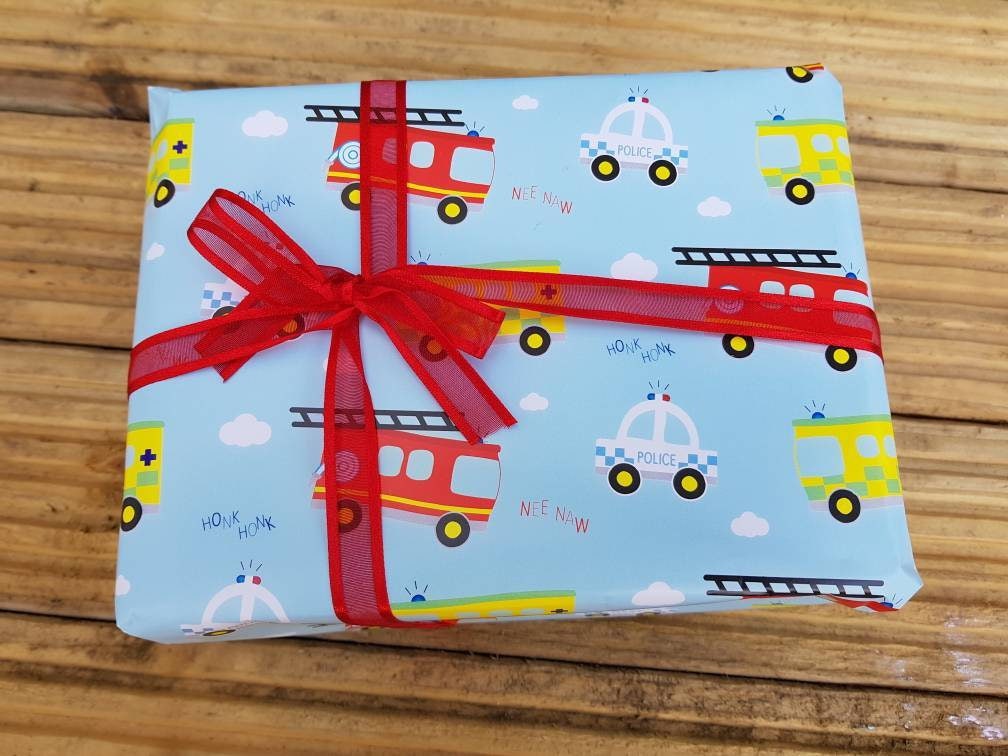 Construction Trucks Handy DIY Worker Children's Birthday Celebration Gift  Wrapping Paper Present 