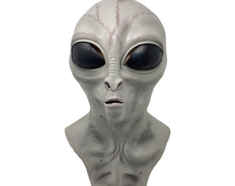 Grey Alien Mask UFO Extra Terrestrial Roswell Spaceman Costume Accessory
