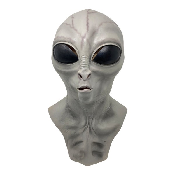 Máscara extraterrestre gris OVNI extraterrestre Roswell Spaceman accesorio de disfraz