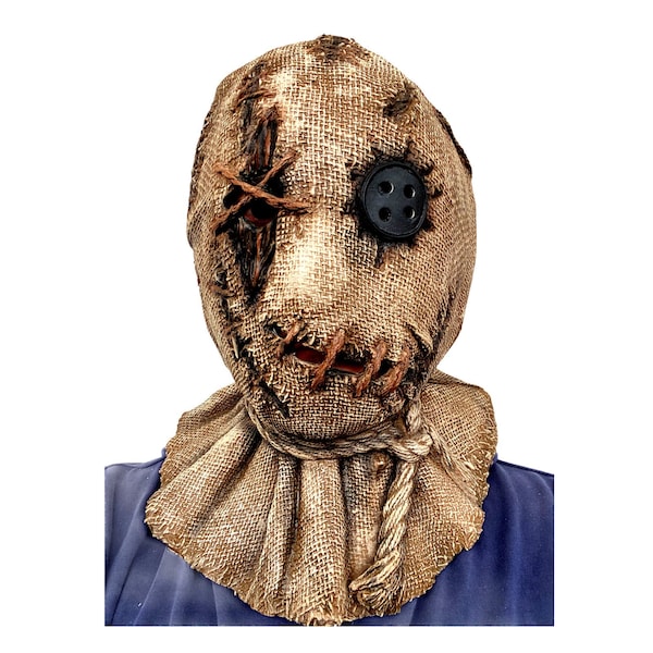 Masque d'épouvantail Sac de toile de jute en latex Masque d'horreur de collection Halloween pleine tête