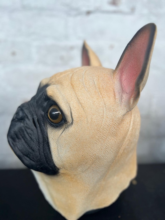 フレンチブルドッグマスク おもしろラテックス動物ヘッドマスク - Etsy