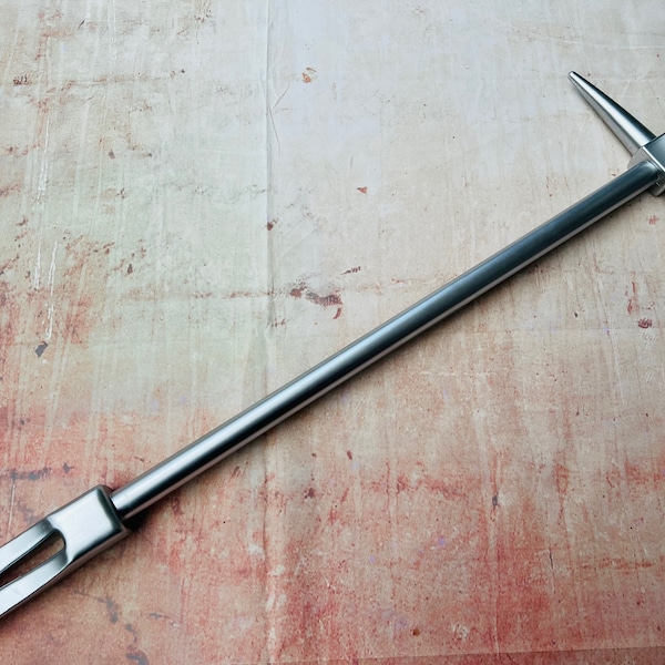 Halligan Bar Tool PU Halloween Movie Prop Silver Ends Firefighter Crowbar 30" Clean or Bloody