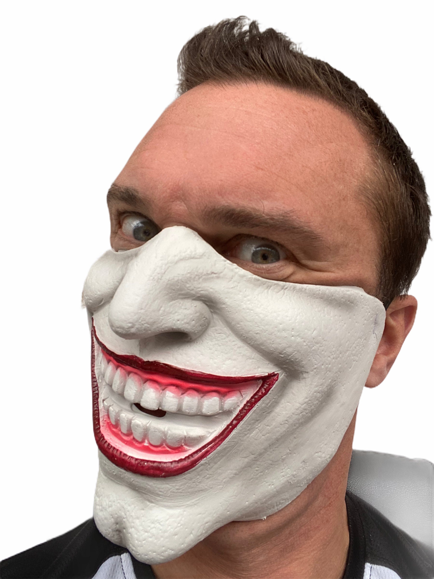 Joker Half Face Latex Mask Etsy