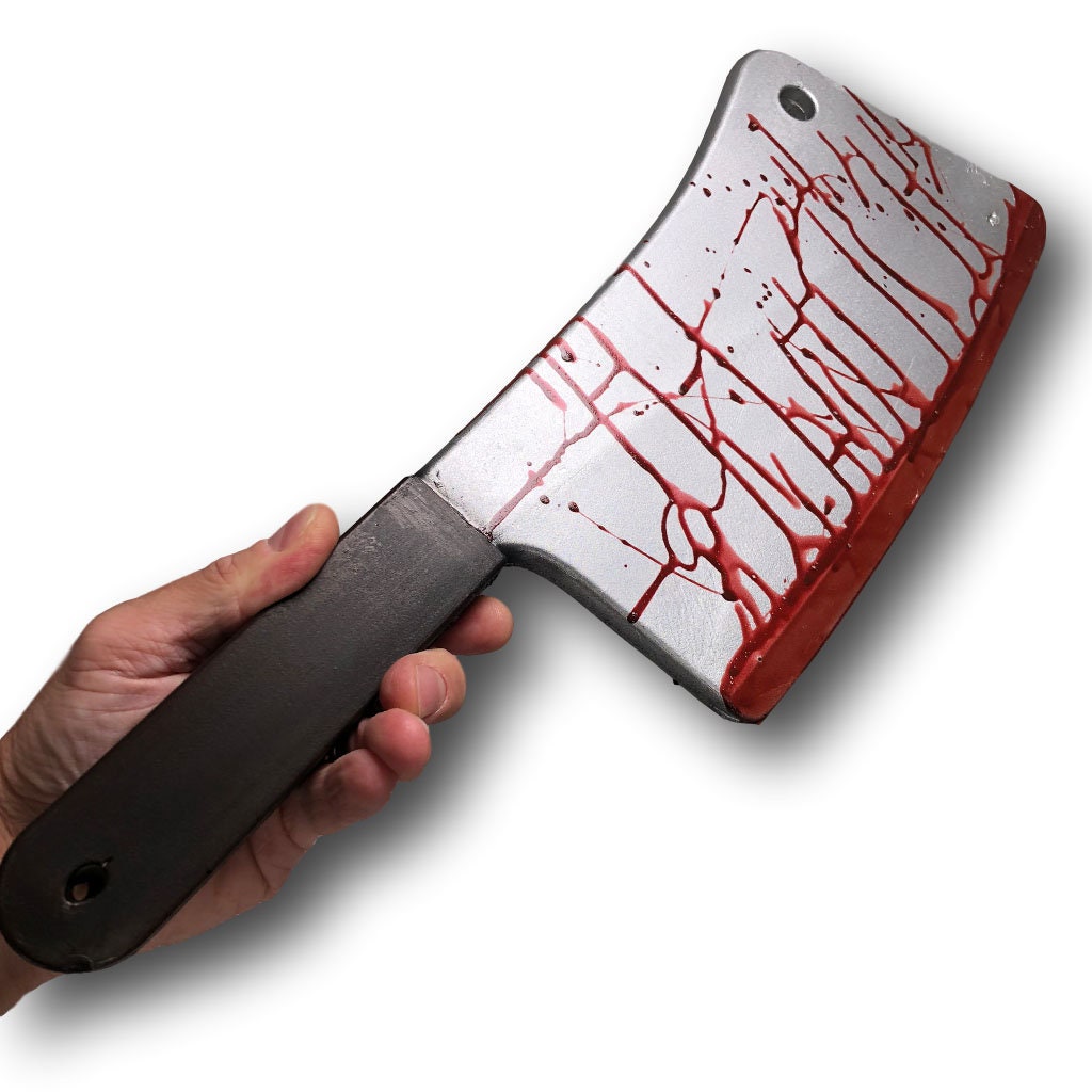 Bloody meat cleaver realistic handheld butcher's knife Etsy