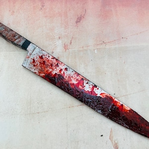 Lame de couteau de cuisine sanglante style Myers, accessoire de film d&#39;horreur en PU, accessoire d&#39;Halloween hautement personnalisé