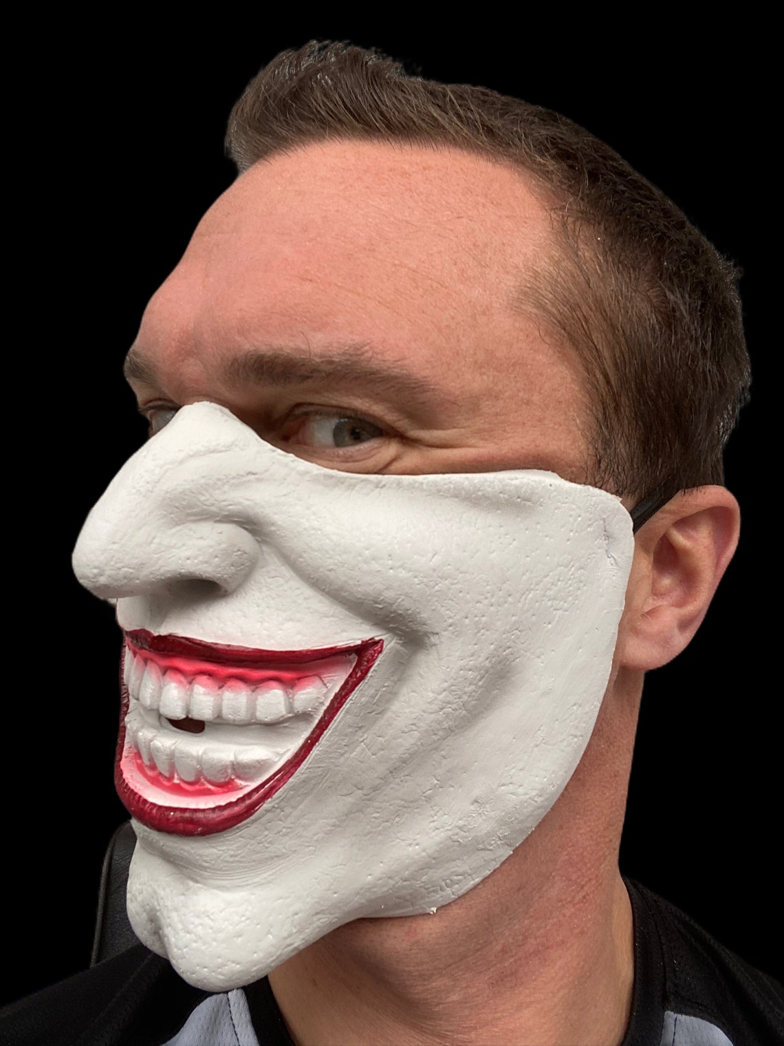 Joker Half Face Latex Mask Etsy