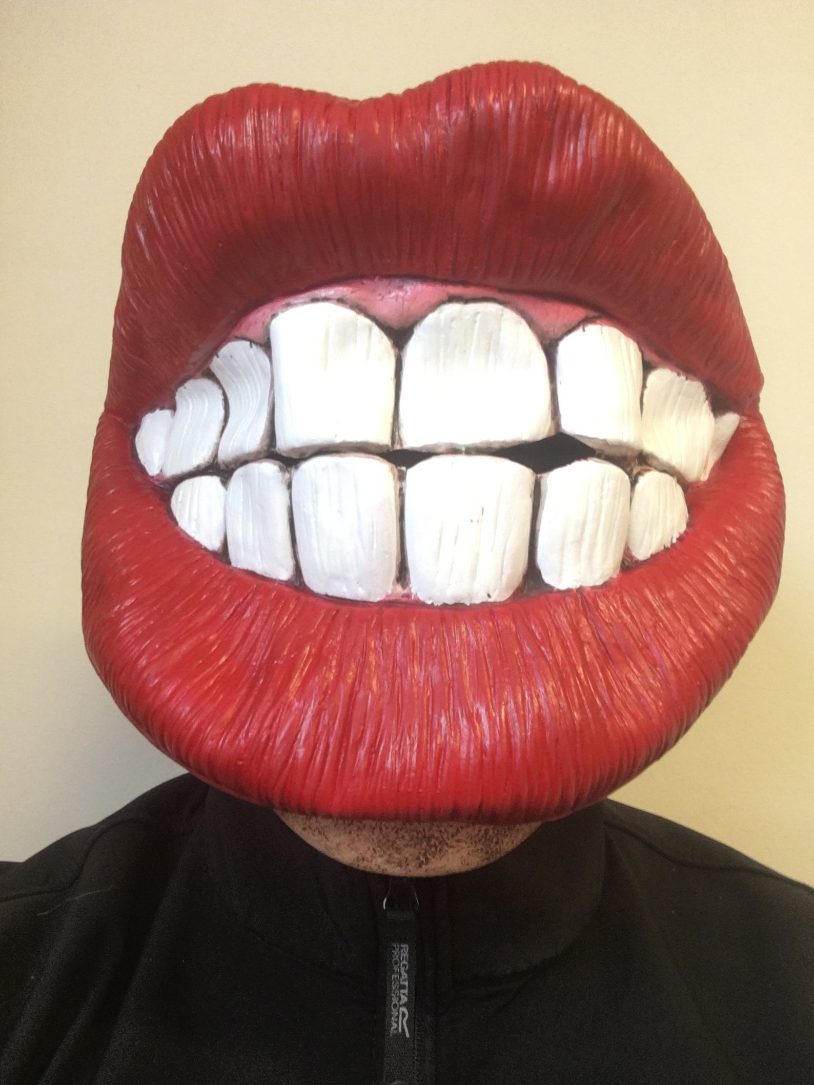 Funny Big Mouth Mask Red Lips & White Teeth Costume Etsy