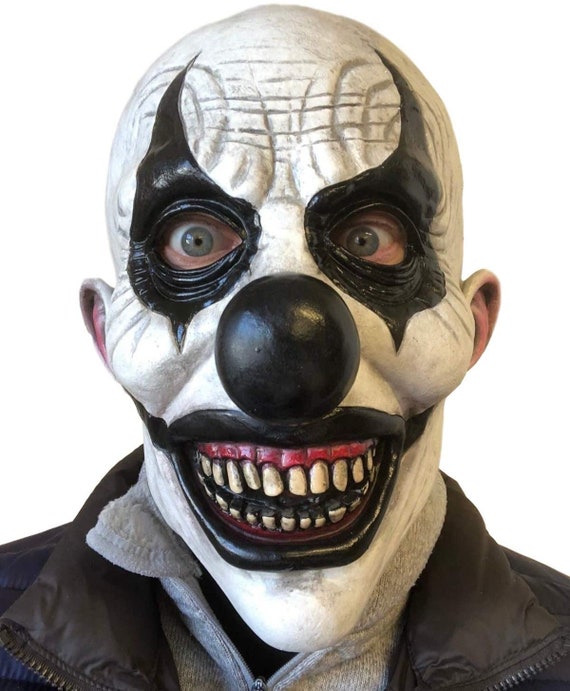 Scary Killer Clown Mask Halloween Costume Accessory Bald Head Latex Horror  - Etsy