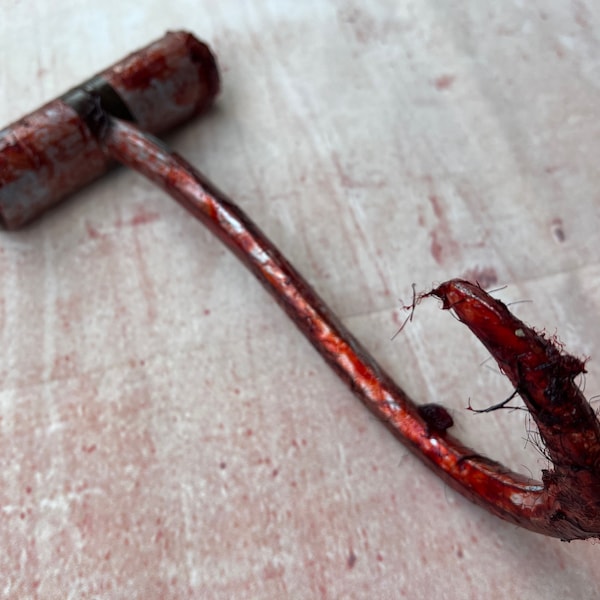 Bloody Meat Hook Horror Movie Prop PU Ice Hook Custom Tool Accessory