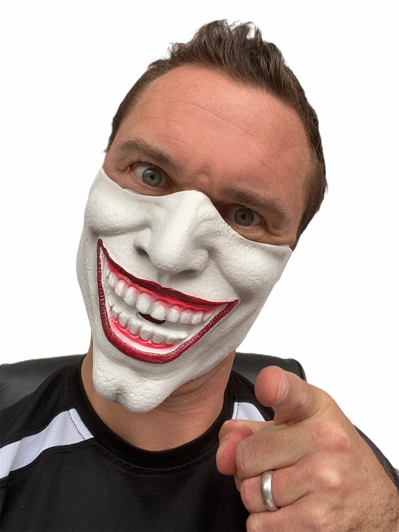 Joker Half Face Latex Mask Etsy