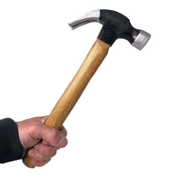 Realistic Claw Hammer (Clean or Bloody) Movie Prop Handheld Halloween Horror Weapon Accessory