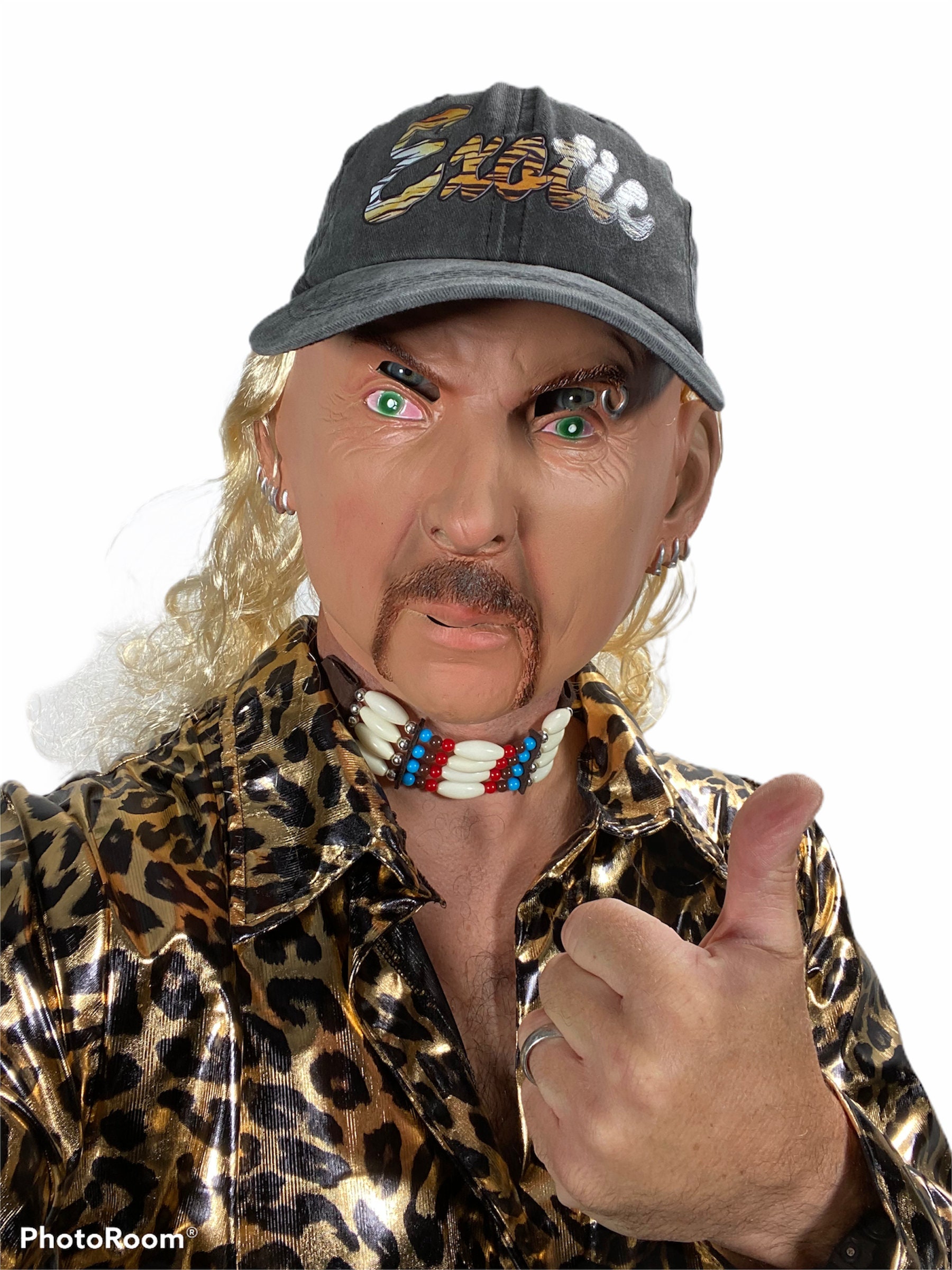 Joe Exotic Tiger Man Latex Mask Blonde Mullet Moustache Etsy UK