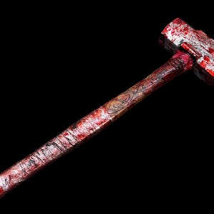 Customized Bloody Sledgehammer Movie Prop Plastic Horror Cosplay Accessory Tool