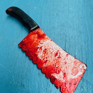 Bloody Meat Cleaver Movie Prop Customized PU Butchers Chopper Handheld Horror Tool