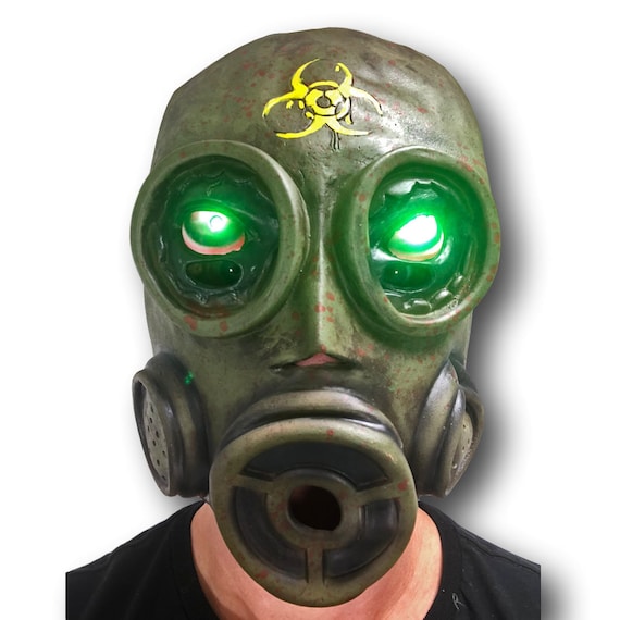 Afledning Gør det tungt Estate Gas Mask Green Eyes Latex Halloween Outbreak Zombie Accessory - Etsy