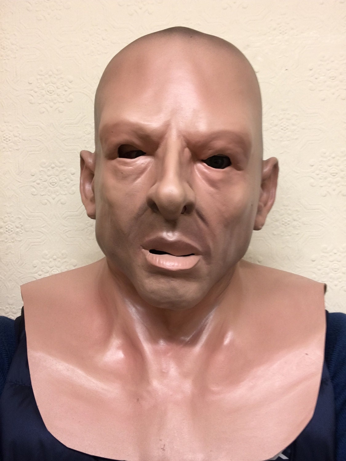 White Male Bald Head Hard Man Thug Soldier Human Face Mask - Etsy