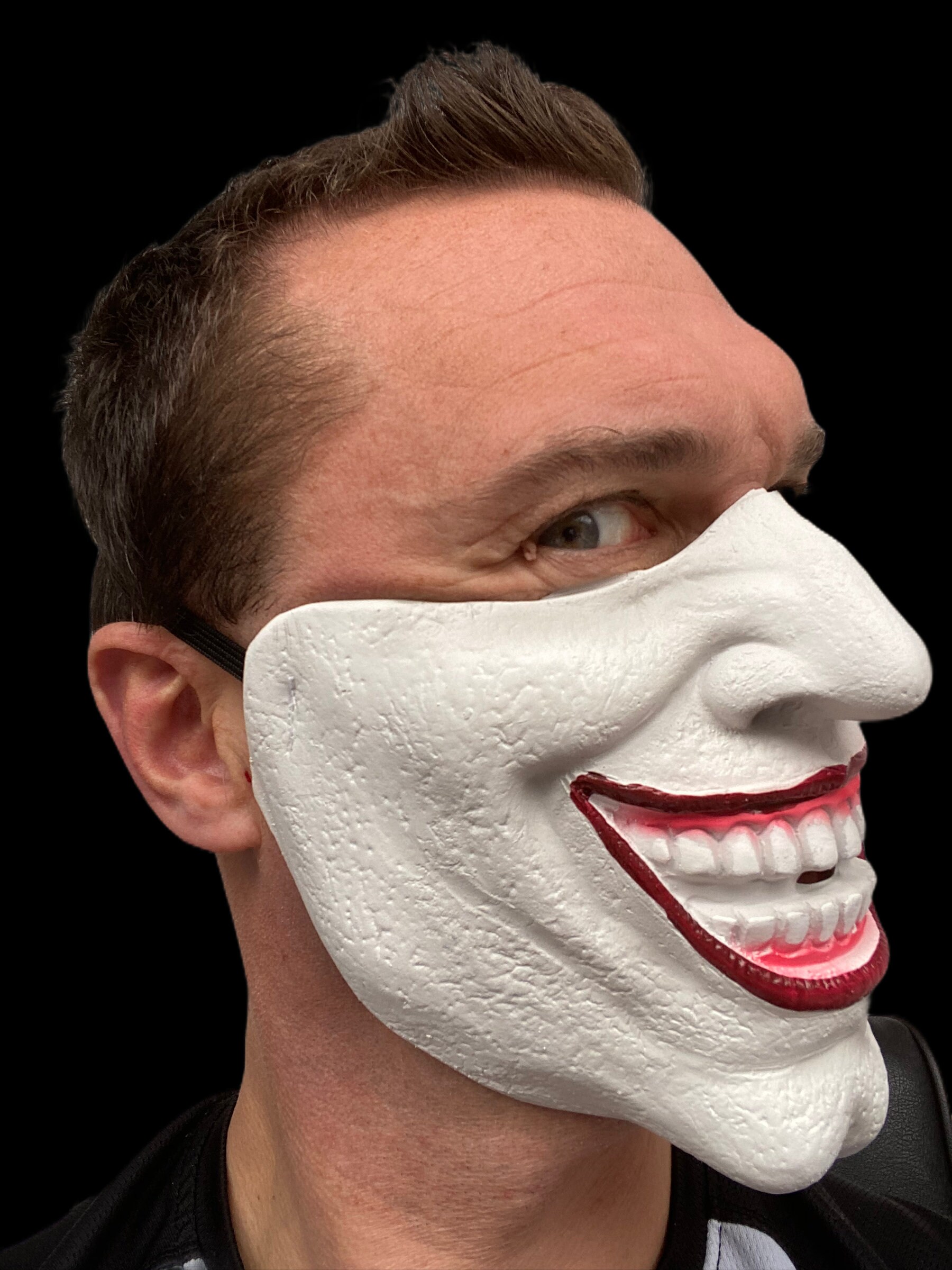 Joker Half Face Latex Mask Etsy