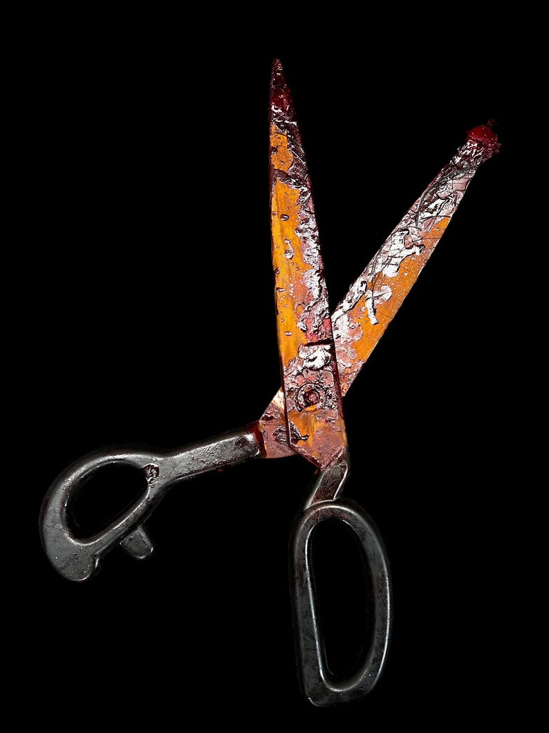Customized Rusty Scissors PU Movie Prop Tool Hair Clippers XL 18