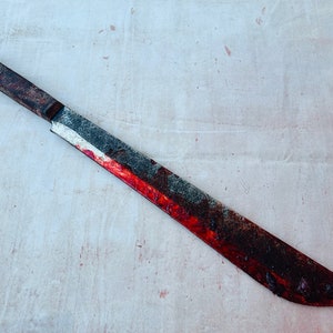 Highly Customized Jason Machete Movie Prop Bloody Horror Tool