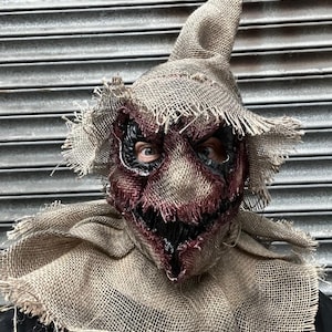 かかしマスク ラテックス＆黄麻布製ハロウィンマスク