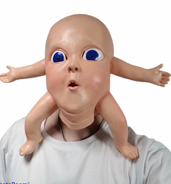 Rot prioriteit Onschuld Funny Baby Mask Latex Blue Eyed Boy Stag Party Costume Creepy - Etsy