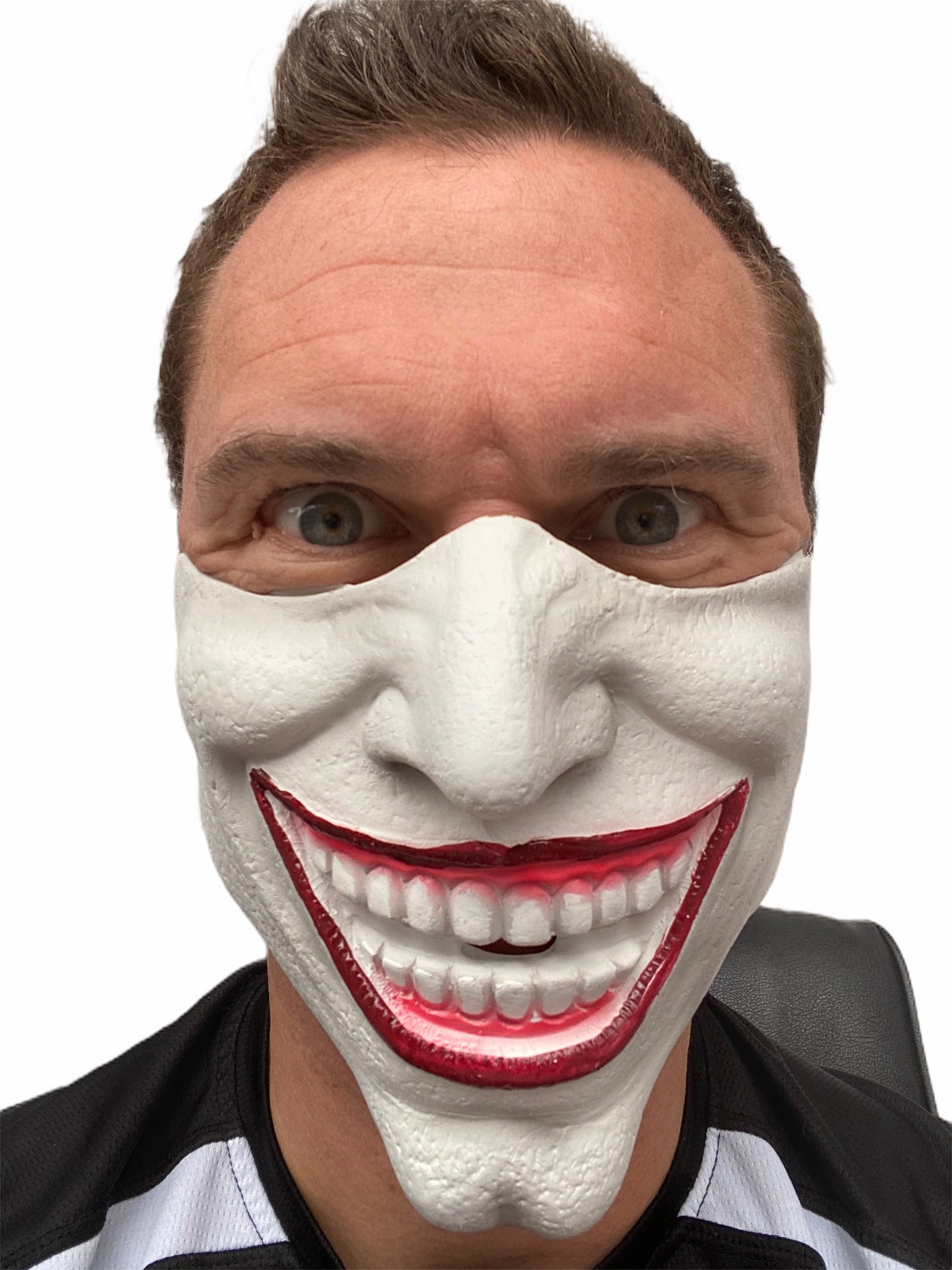 Joker Half Face Latex Mask Etsy