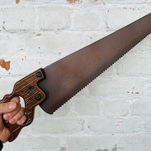 Vintage Style Hand Saw PU Movie Prop Horror Hacksaw Accessory
