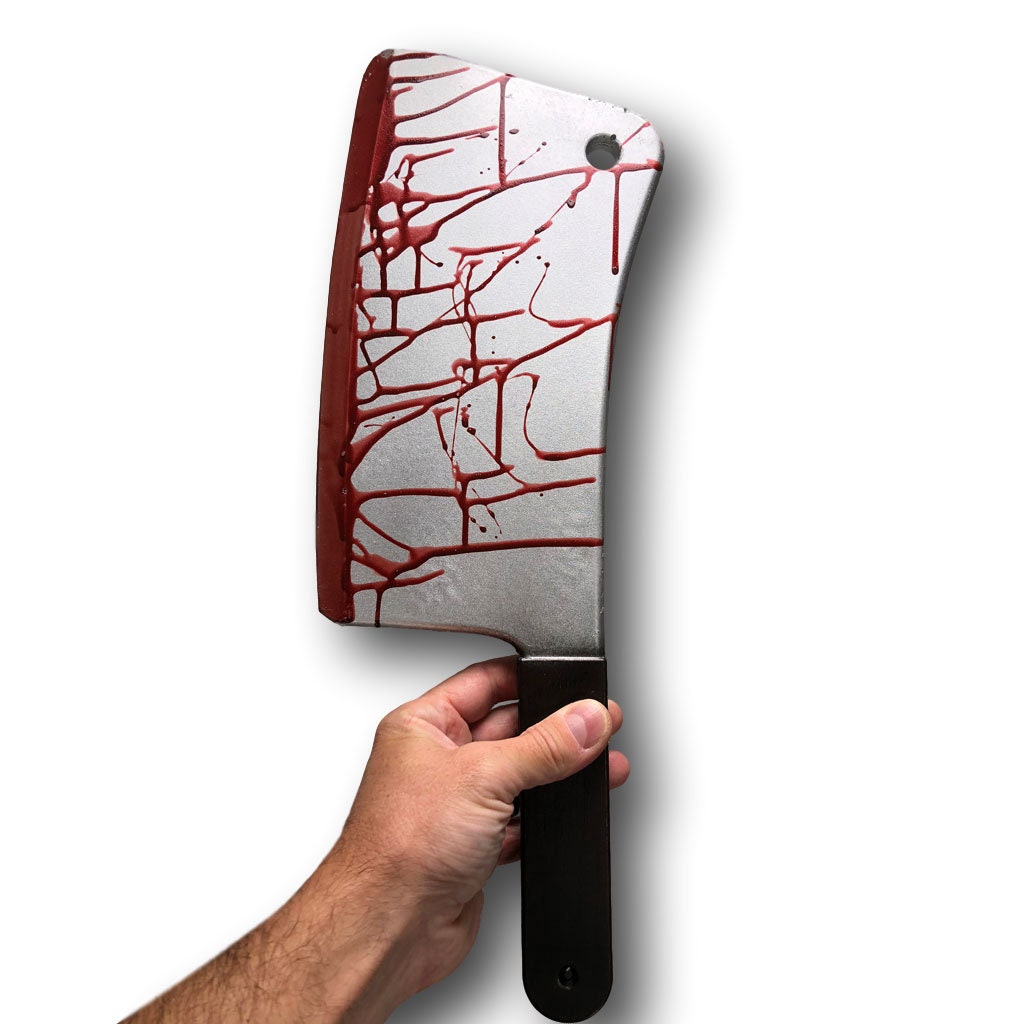 Bloody Meat Cleaver Fake PU Foam Movie Prop Realistic Handheld Butcher's  Knife Horror Accessory 