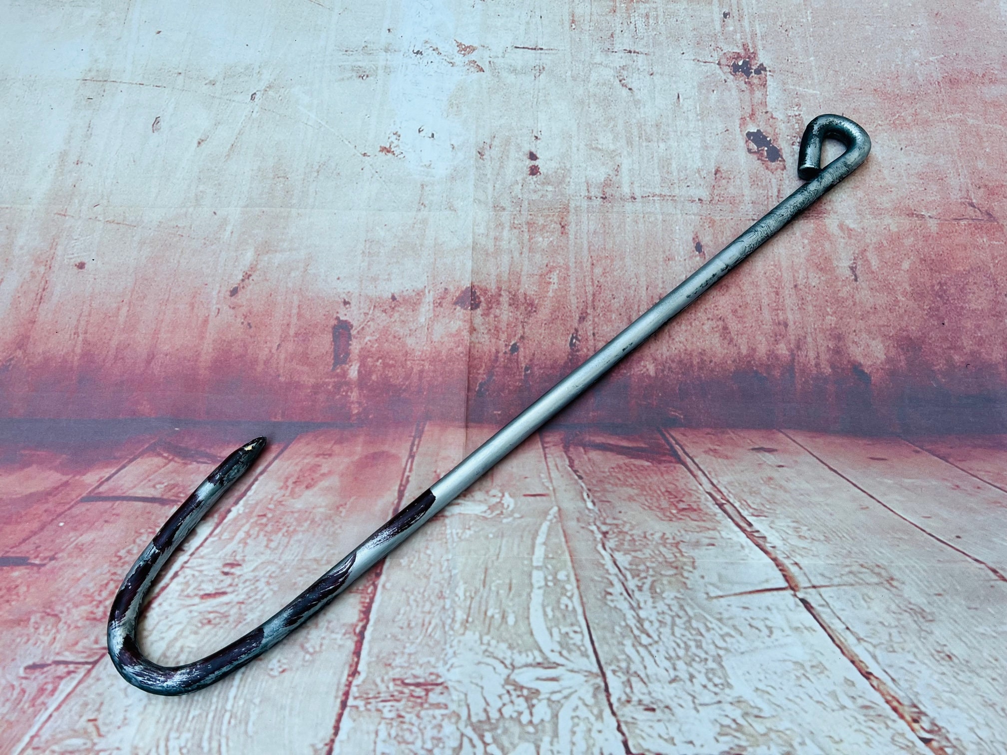 Butchers Meat Hook PU With Plastic Chain removable Movie Prop 