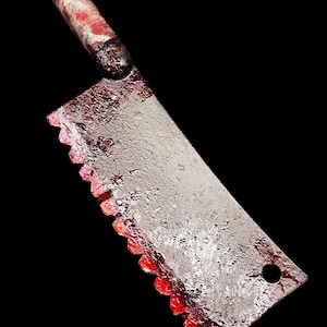 Vintage Cleaver Movie Prop PU, Bloody Butchers Knife Horror Sawtooth Blade (Customized)