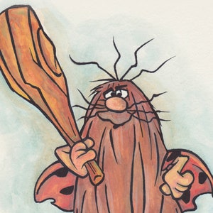 CAPTAIN CAVEMAN Fine Art Quality Print (Multiple Sizes)  /  Saturday Morning Classic Cartoon