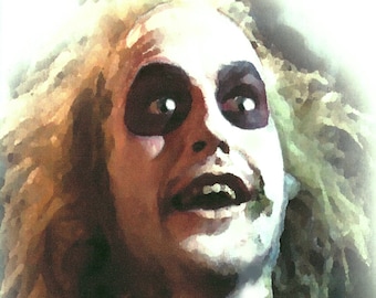 BEETLEJUICE Fine Art Quality Print / Tim Burton classic 80's Movie /  Michael Keaton Horror Comedy