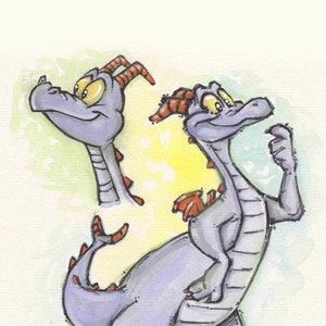 FIGMENT Fine Art Quality Prints / Collection of 2 / Disney Figment / Imagination / EPCOT Center / Disney Decor / Dreamfinder  / Figment Art