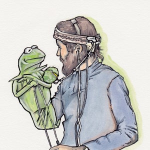 LEGEND JIM HENSON Fine Art Quality Print (Multiple Sizes)  /  Kermit the Frog /  Rainbow Connection / The Muppet Show / The Muppets