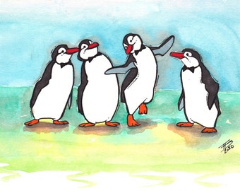 SSFF Printed Scrapbook Page Paper Piece Piecing Disney Mary Poppins PENGUINS
