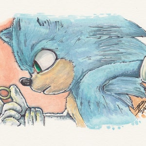 SONIC the HEDGEHOG Fine Art Quality Print (Multiple Sizes) / Sega Video Game / Sonic Art