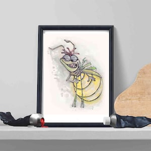 RAY the FIREFLY Fine Art Quality Print (Multiple Sizes) / Disney Watercolor / Princess and the Frog / Disney Decor