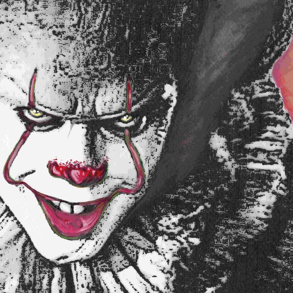 IT CLOWN PENNYWISE Art Print  8" x 10" Classic Horror Clown Icon  It Movie Stephen King float gothic terror