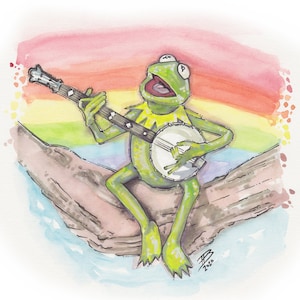 Rainbow Connection Fine Art Quality Print  / Kermit /  Muppet Legend Jim Henson
