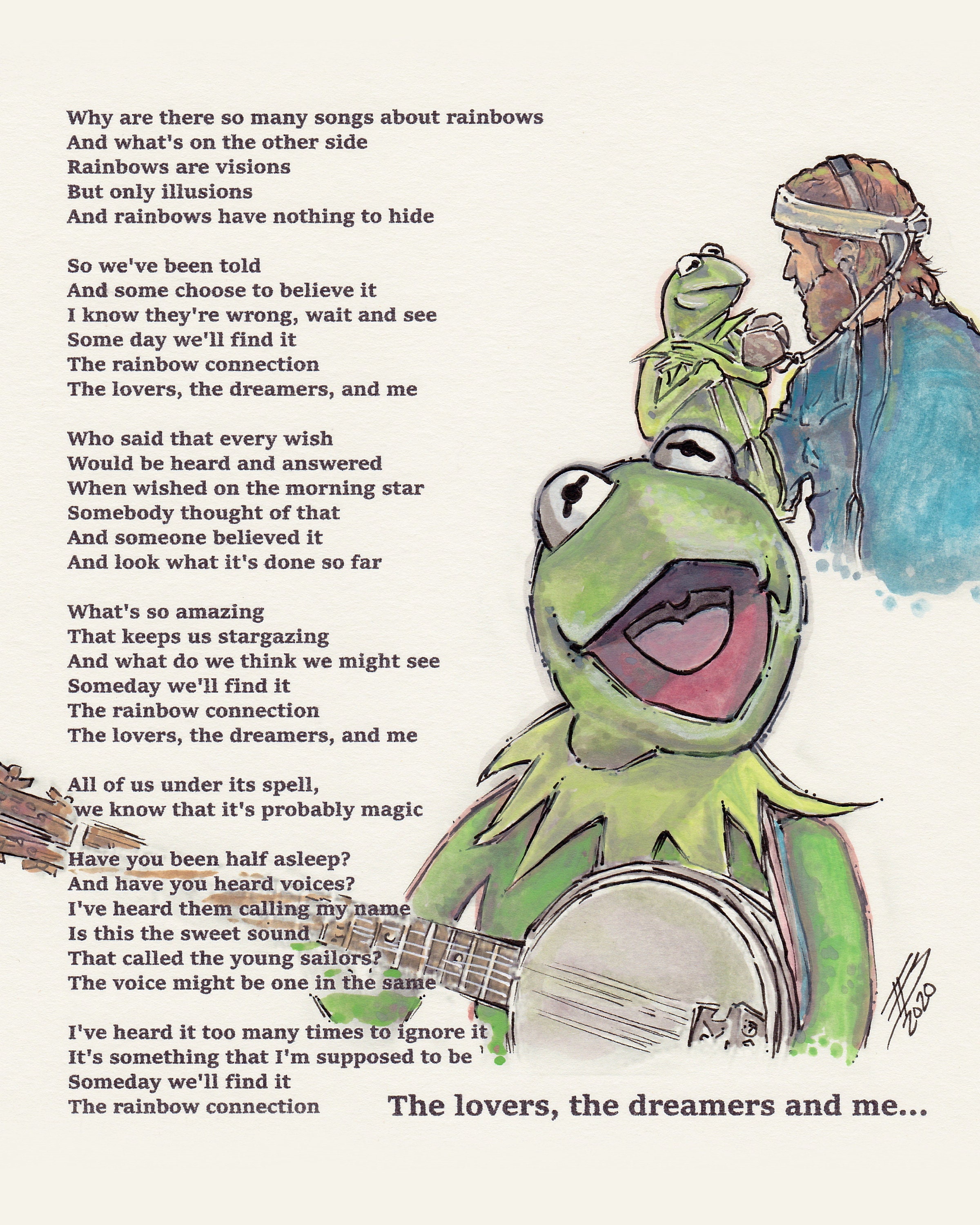 Rainbow Connection Fine Art Quality Print / Kermit / Muppet | Etsy