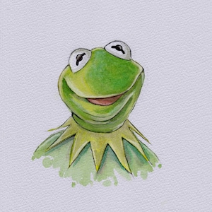 Kermit Portrait / Fine Art Quality Print (Multiple Sizes) / Muppets / Rainbow Connection / Kermit the Frog / Muppets Decor / Nursery Decor