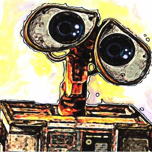 Disney WALL-E  Fine Art Quality Print (Multiple Sizes) / Pixar Wall E Disney Print / Wall-E Watercolor