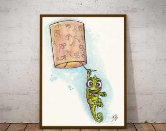 Tangled Pascal Fine Art Quality Print (Multiple Sizes) / So